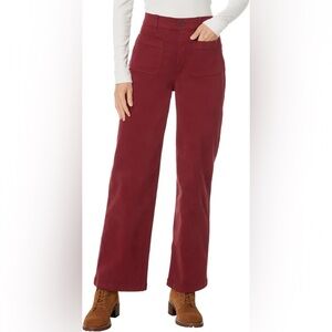 Madewell Patch Pocket Emmett Winnitex Twill Wide Leg Burgundy size 31P New W/Tag